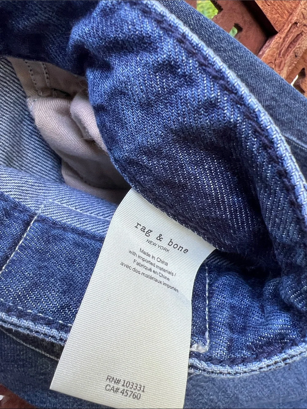 rag & bone High-Rise Wide Leg Jeans in Deep Blue Denim